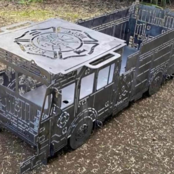 Custom Fire Truck Fire Pit with Grill